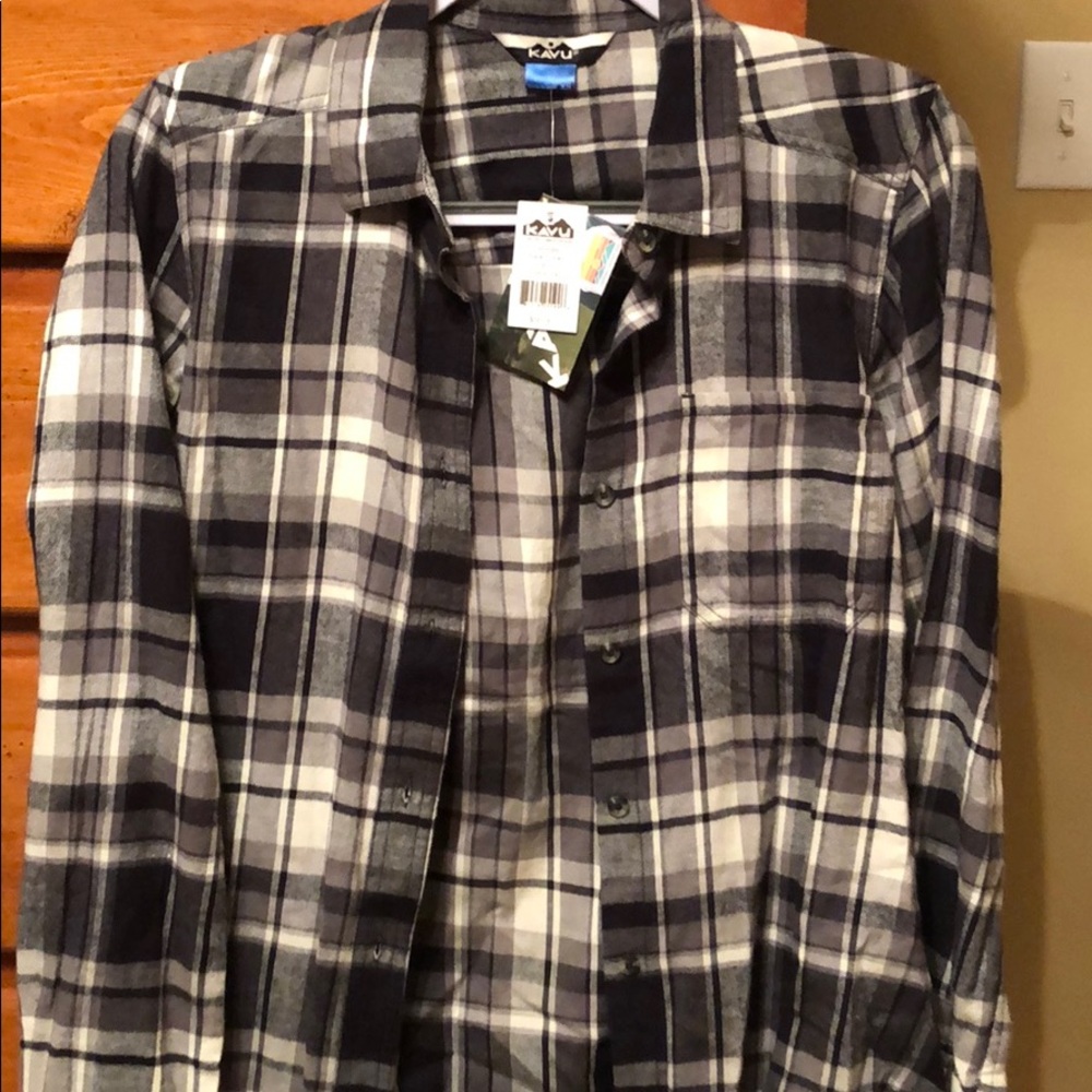 Kavu plaid button down shirt